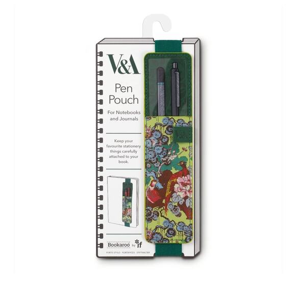 IF V&A Bookaroo Pen Pouch in the Sundour Pheasant Design Green - Picture 6 of 7